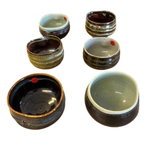Sarah Walters | Set of 6 reduction fired tea bowls